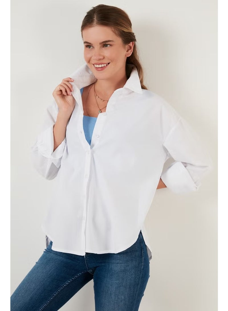 Lela Oversize 100% Cotton Shirt Women's Shirt CF21S163867 - Image 4